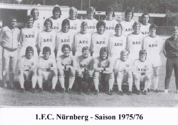 Mannschaftskarte - 1.FC Nürnberg - Repro 1975/76 - Foto Karte