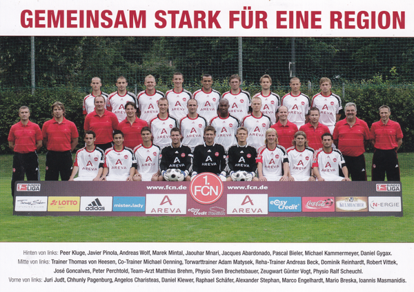 Mannschaftskarte 2 - 1.FC Nürnberg - 2008