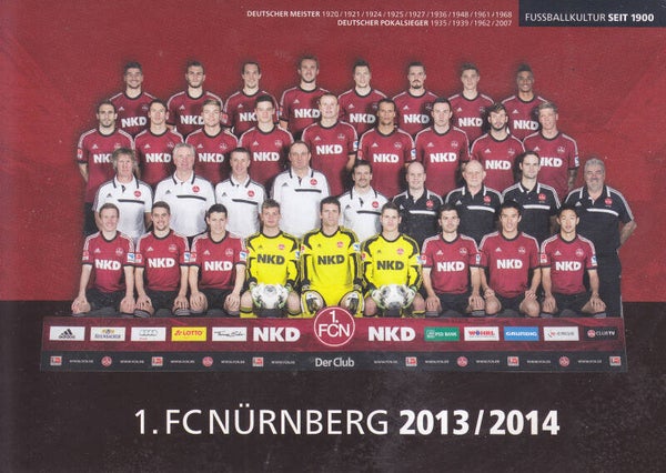 1.FC Nürnberg Mannschaftskarte 2013