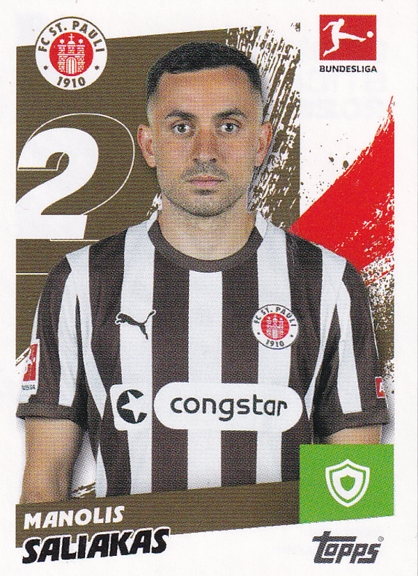 Manolis Saliakas - FC St. Pauli - Topps Bundesliga 2025 - Basis Bild - Nr. 262