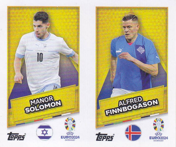 Manor Solomon & Alfred Finnbogason / Israel Island / Topps EM 2024 / Basis Doppelbild / Nr. ISR Sp ICE SP