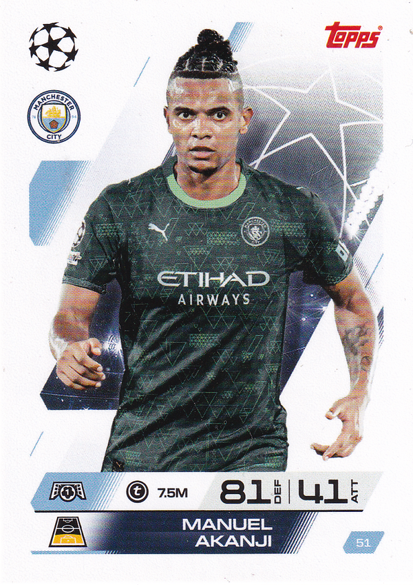 Manuel Akanji - Manchester City - Topps Champions League 2025 - Basis Karte - Nr. 51