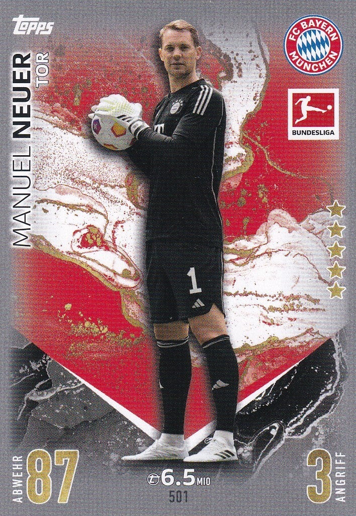 Manuel Neuer / FC Bayern München / Topps Match Attax 2023 / Basis Karte / Nr. 501