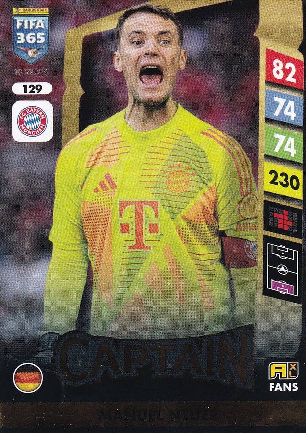 Manuel Neuer / FC Bayern München / Panini Fifa 365 Jahr 2025 / Captain / Nr. 129