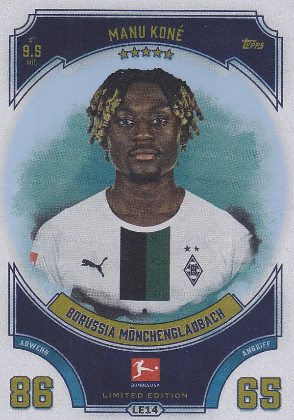 Manu Kone / Borussia Mönchengladbach / Topps Match Attax 2022 / Limitierte Karte / Nr.LE14