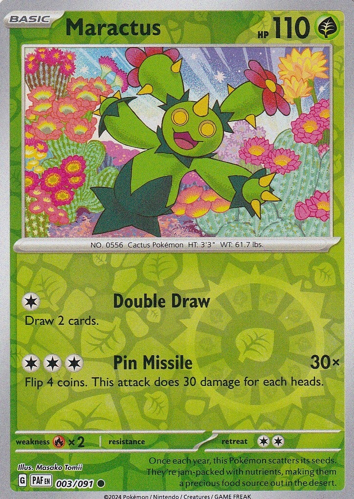 Maractus / Pokemon / Serie Paldean Fates 2024 / Reserve Holo / Nr. 003/091