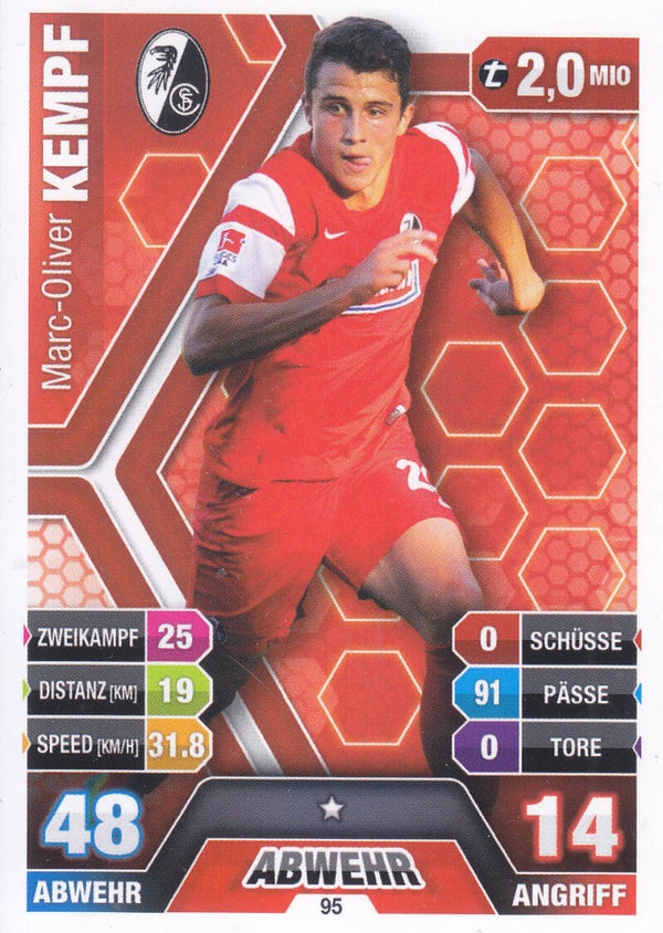 Marc-Oliver Kempf / SC Freiburg / Topps Match Attax 2014 / Basis Karte / Nr. 95