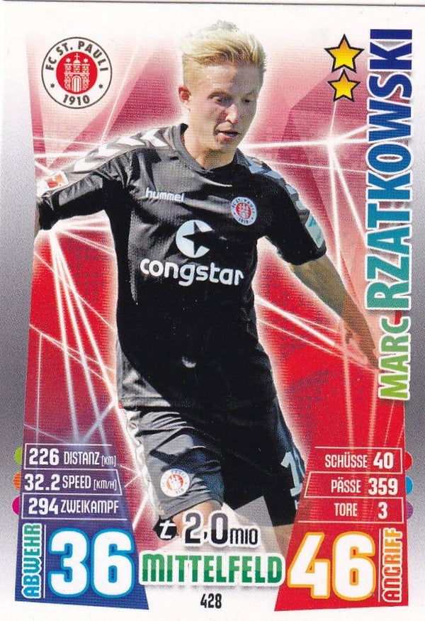 Marc Rzatkowski / FC St. Pauli / Topps Match Attax 2015 / Basis Karte / Nr. 428