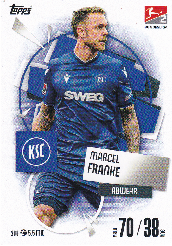 Marcel Franke - Karlsruher SC - Topps Match Attax 2025 - Basis Karte - Nr. 286