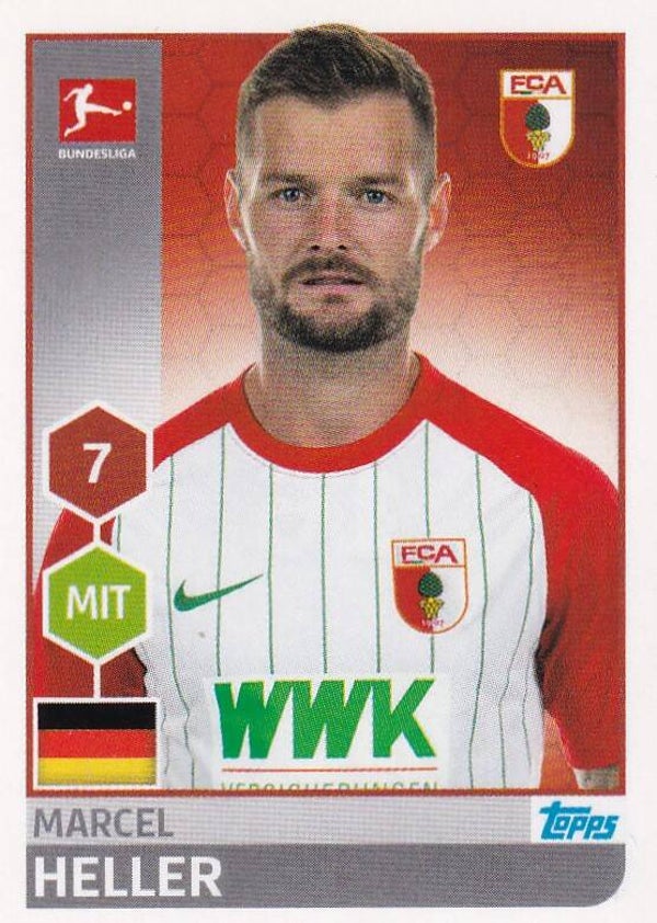 Marcel Heller / FC Augsburg / Topps Bundesliga 2017 / Basis Bild / Nr. 16