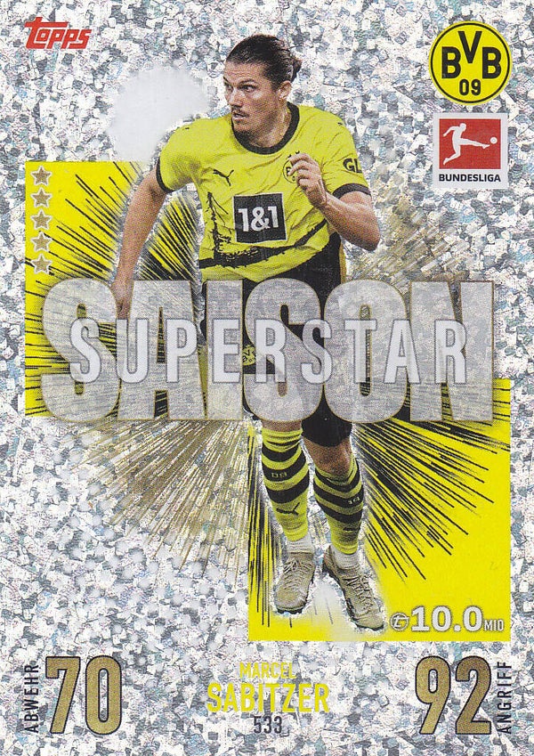 Marcel Sabitzer / Borussia Dortmund / Topps Match Attax 2023 Extra / Saison Superstar / Nr.533