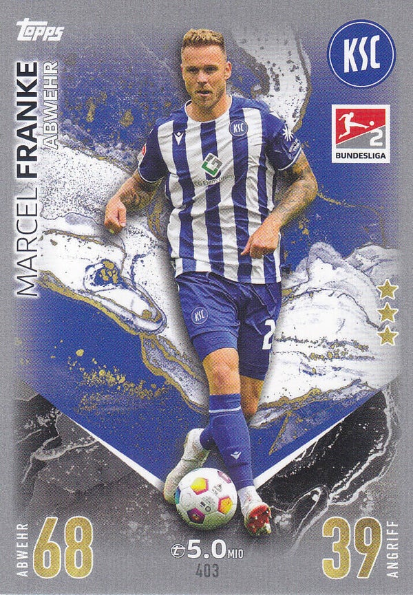 Marcel Franke / Karlsruher SC / Topps Match Attax 2023 /  Basis Bild / Nr.403