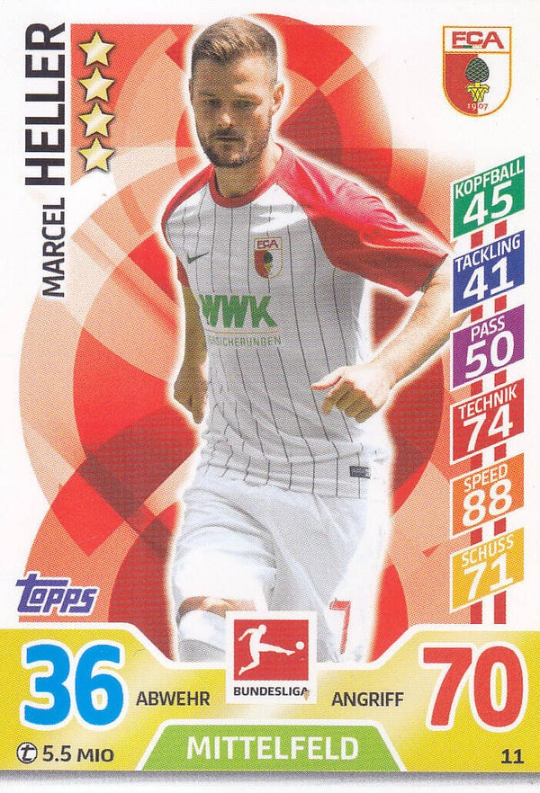 Marcel Heller / FC Augsburg / Topps Match Attax 2017 / Basis Karte / Nr.11