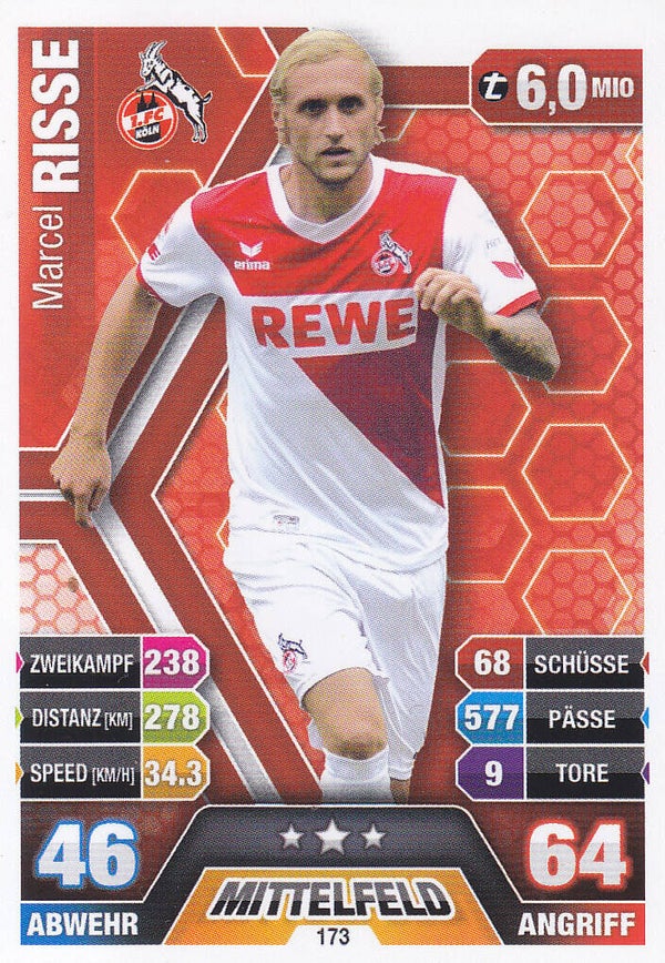 Marcel Risse / 1.FC Köln / Topps Match Attax 2014 / Basis Karte / Nr. 173