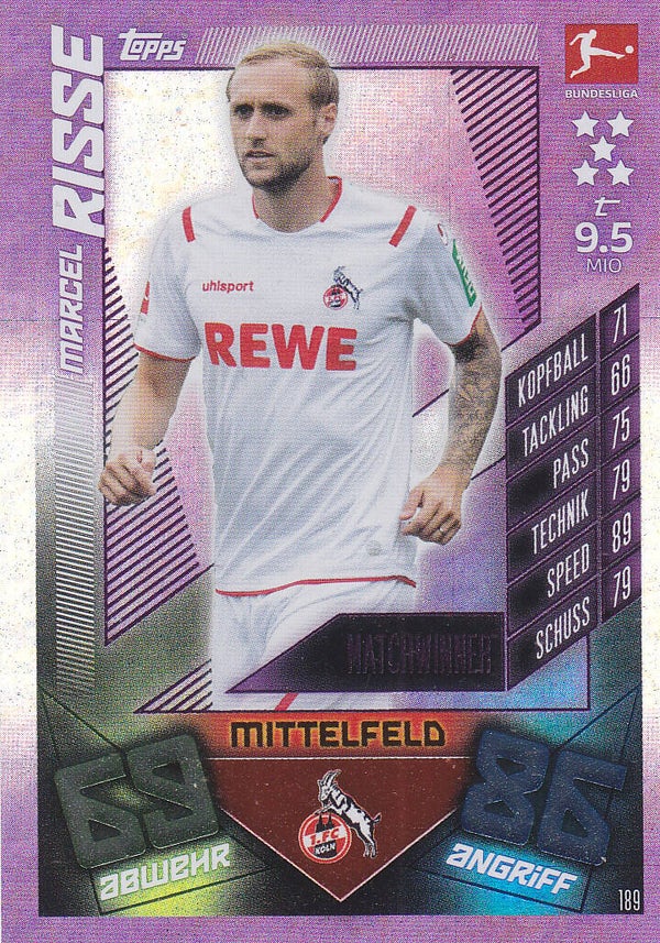 Marcel Risse / 1.FC Köln / Topps Match Attax 2019 / Matchwinner / Nr. 189
