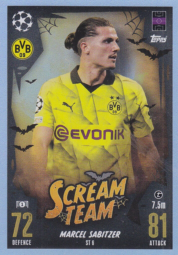 Marcel Sabitzer / Borussia Dortmund / Topps Champions League 2023 / Scream Team / Nr. ST 6