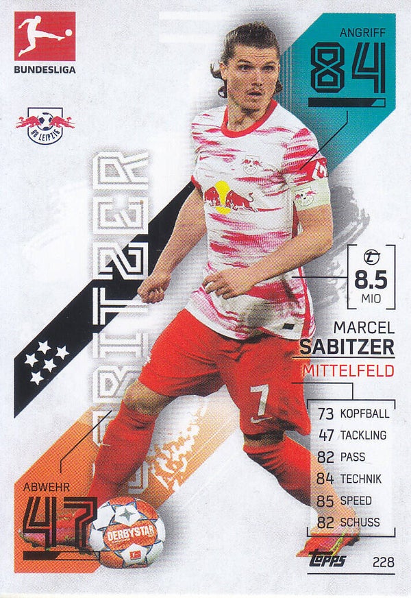 Marcel Sabitzer / RB Leipzig / Topps Match Attax 2021 / Basis Karte / Nr.228