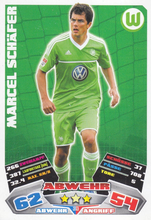 Marcel Schäfer / VFL Wolfsburg / Topps Bundesliga 2012 / Basis Karte / Nr. 313