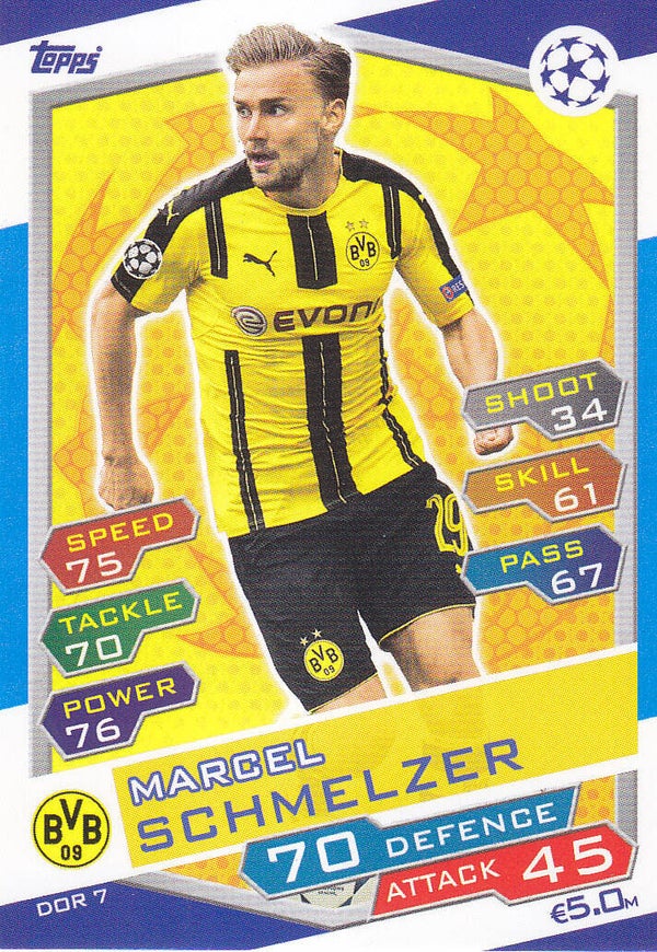 Marcel Schmelzer / Borussia Dortmund / Topps Champions League 2016 / Basis Karte / Nr. DOR7