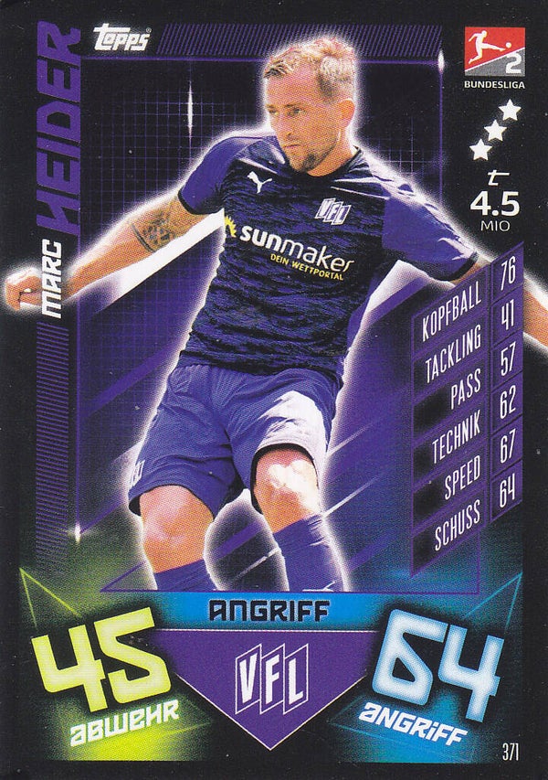 Marc Heider / VFL Osnabrück / Topps Match Attax 2019 / Basis Karte 2.Bundesliga / Nr.371