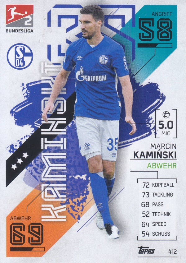 Marcin Kaminski / FC Schalke 04 / Topps Match Attax 2021 / Basis Karte / Nr. 412