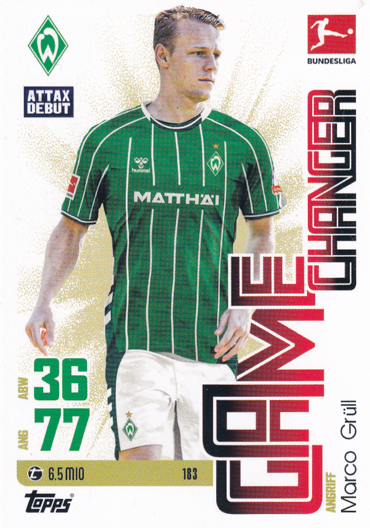 Marco Grüll - Werder Bremen - Topps Match Attax 2025 - Game Changer - Nr. 183