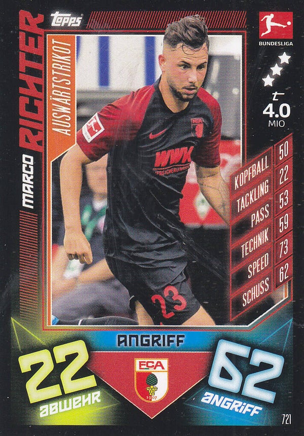 Marco Richter / FC Augsburg / Topps Match Attax Extra 2019 / Auswärtstrikot / Nr.721
