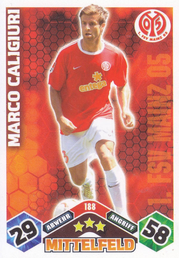 Marco Caligiuri / 1.FSV Mainz 05 / Topps Match Attax 2010 / Basis Karte / Nr. 188