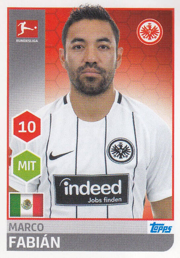 Marco Fabian / Eintracht Frankfurt / Topps Bundesliga 2017 / Basis Bild / Nr.75
