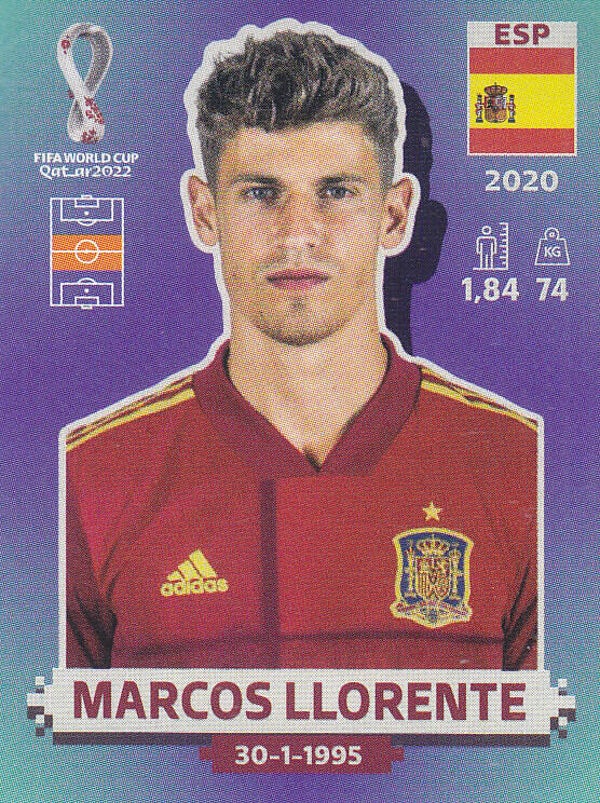 Marcos Llorente / Spanien / Panini WM 2022 / Basis Bild / Nr. ESP 12