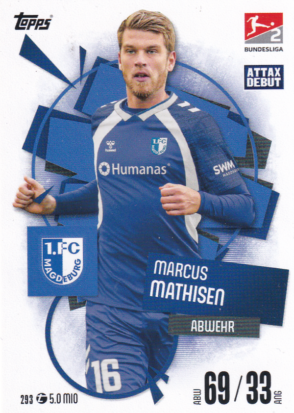 Marcus Mathisen - 1.FC Magdeburg - Topps Match Attax 2025 - Basis Karte - Nr. 293