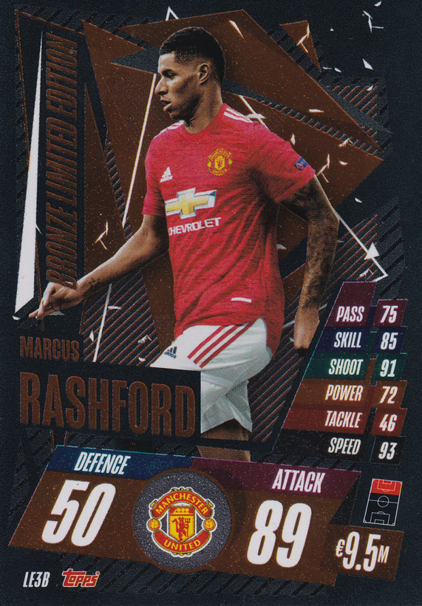Marcus Rashford - Manchester United - Topps Champions League 2020 - Limited Edition Bronze - Nr.LE3B