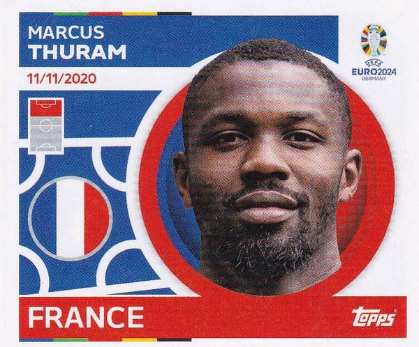 Marcus Thuram / Frankreich / Topps EM 2024 / Basis Bild / Nr. 21