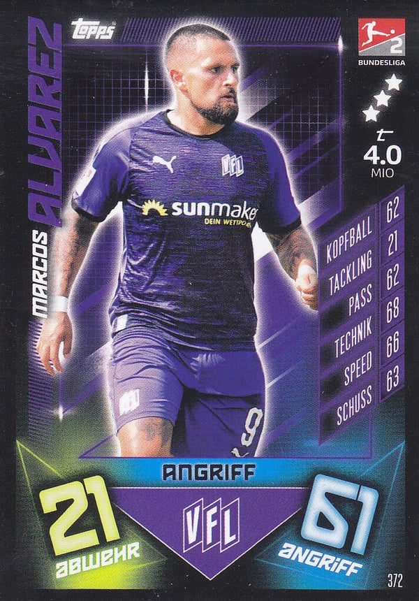 Marcos Alvarez / VFL Osnabrück / Topps Match Attax 2019 / Basis Karte / Nr. 372