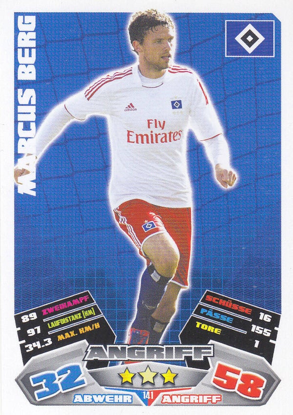Marcus Berg / Hamburger SV / Topps Match Attax 2012 / Basis Karte / Nr.141