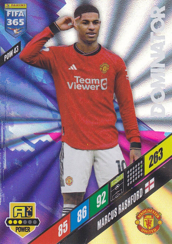 Marcus Rashford / Manchester United / Panini Fifa 365 Jahr 2024 / Dominator / Icon Power / Nr. POW 43