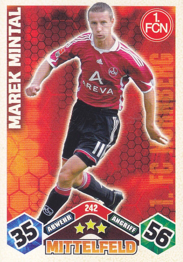 Marek Mintal / 1.FC Nürnberg / Topps Match Attax 2010 / Basis Karte / Nr. 242