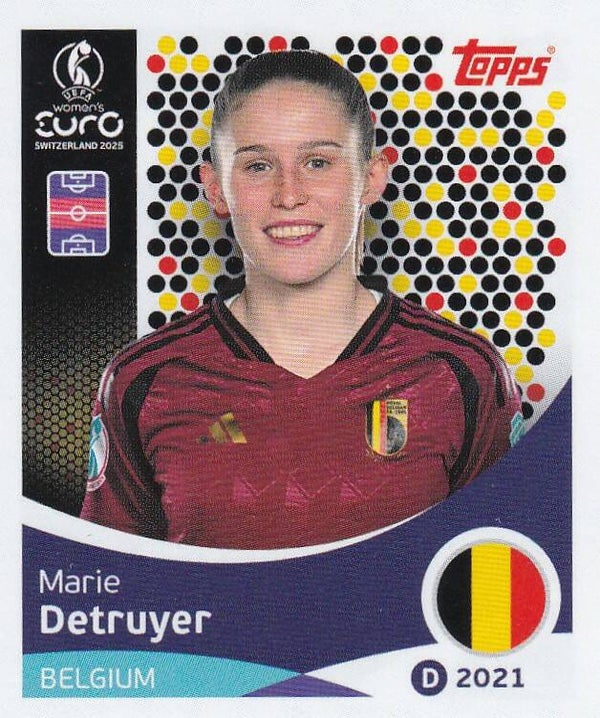 Marie Detruyer - Belgien - Topps Frauen EM 2025 - Basis Bild - Nr. 134