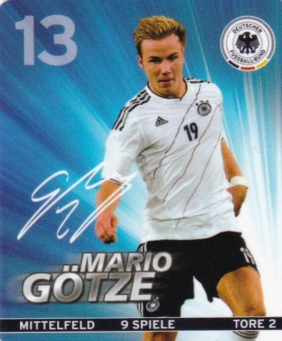 Mario Götze / Deutschland / DFB Rewe EM 2012 / Plastik Karte / Nr. 13/32