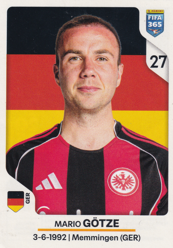 Mario Götze - Eintracht Frankfurt - Panini Fifa 365 Jahr 2026 - Basis Bild - Nr. 200
