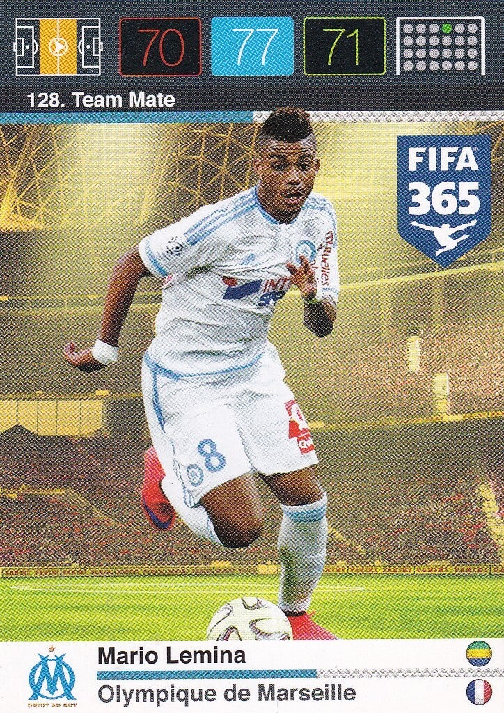 Mario Lemina / Olympique Marseille / Panini Fifa 365 Jahr 2016 / Team Mate / Nr. 128