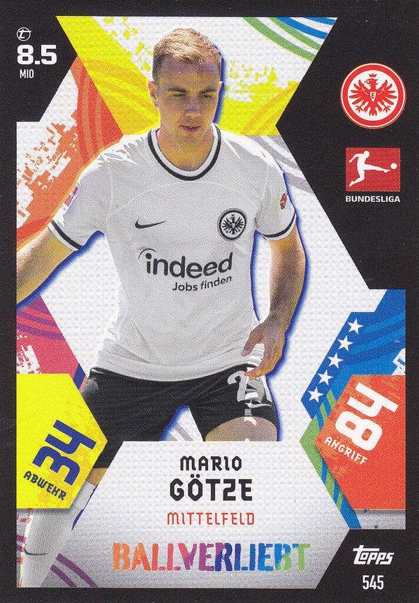 Mario Götze / Eintracht Frankfurt / Topps Match Attax 2022 / Ballverliebt / Nr.545