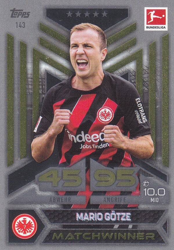Mario Götze / Eintracht Frankfurt / Topps Match Attax 2023 / Matchwinner / Nr.143