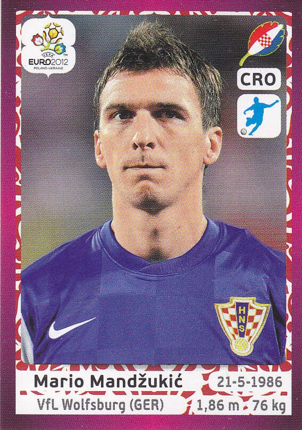 Mario Mandzukic / Kroatien / Panini EM 2012 / Basis Bild / Nr.391