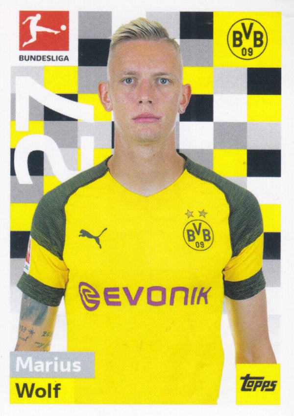Marius Wolf / Borussia Dortmund / Topps Bundesliga 2018 / Basis Bild / Nr. 59