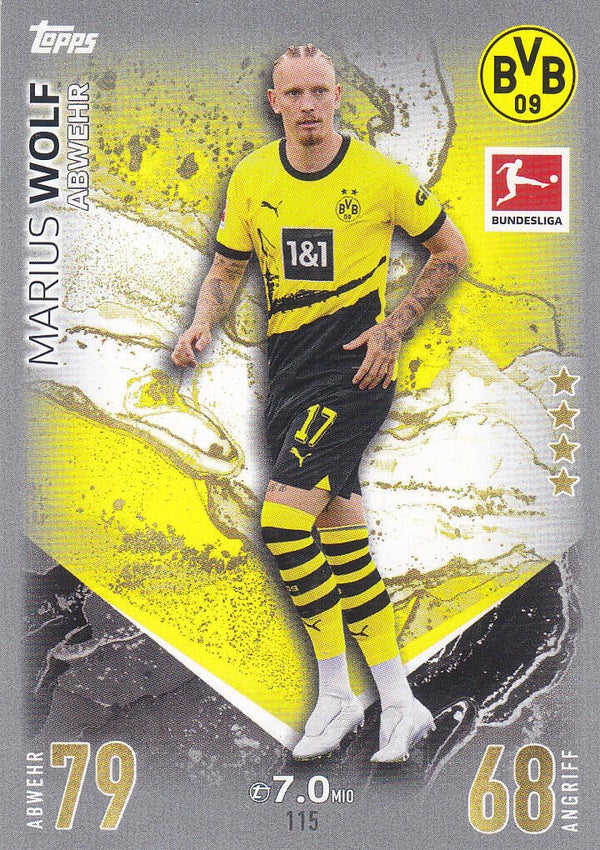 Marius Wolf / Borussia Dortmund / Topps Match Attax 2023 / Basis Karte / Nr.115