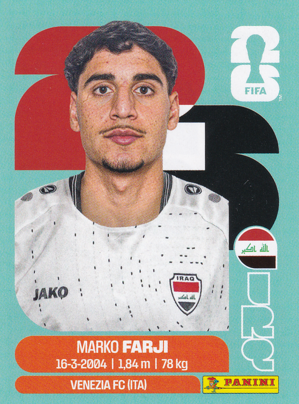 Marko Farji - Iraq - Panini WM 2026 - Basis Bild - IRQ16