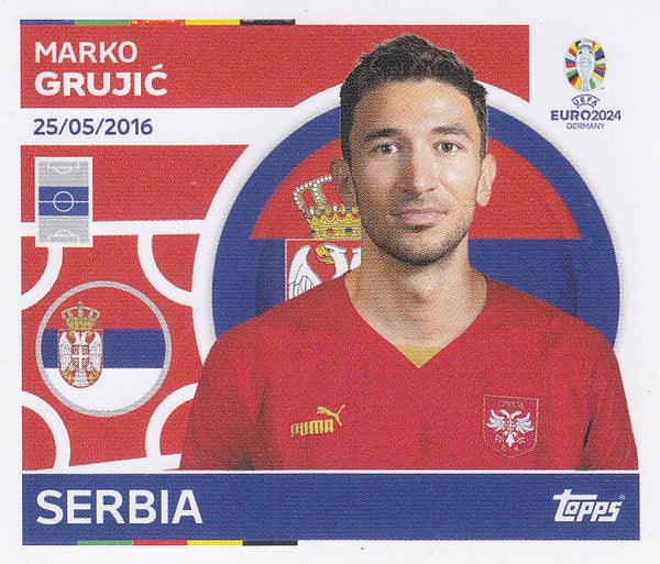 Marko Grujic / Serbien / Topps EM 2024 / Basis Bild / Nr. SRB 14