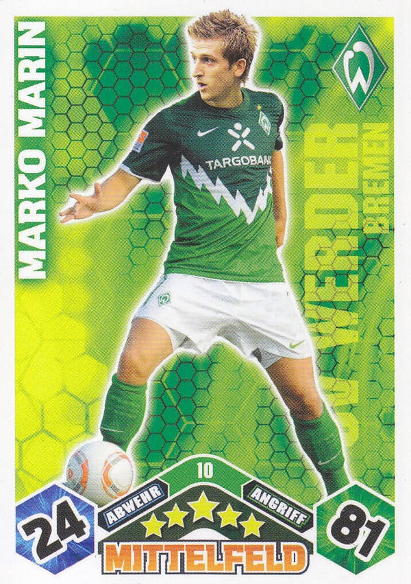 Marko Marin / SV Werder Bremen / Topps Match Attax 2010 / Basis Bild / Nr. 10