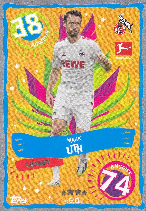 Mark Uth / 1.FC Köln / Topps Match Attax 2023 / Samba Karten / Nr.11